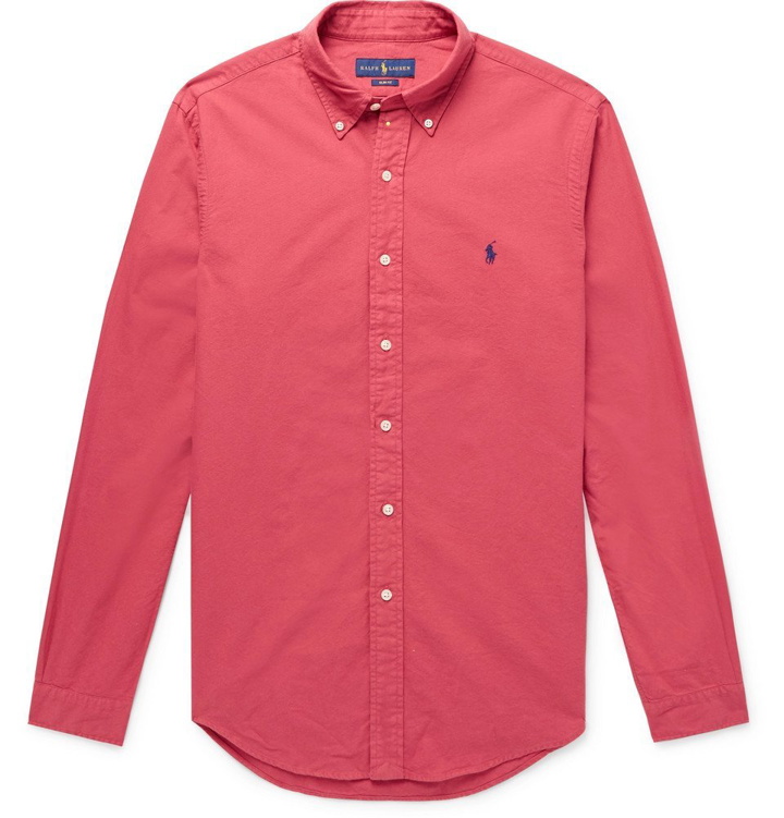 Photo: Polo Ralph Lauren - Slim-Fit Button-Down Collar Garment-Dyed Cotton Oxford Shirt - Men - Red
