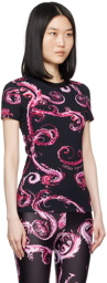 Versace Jeans Couture Black & Pink Chromo Couture T-Shirt