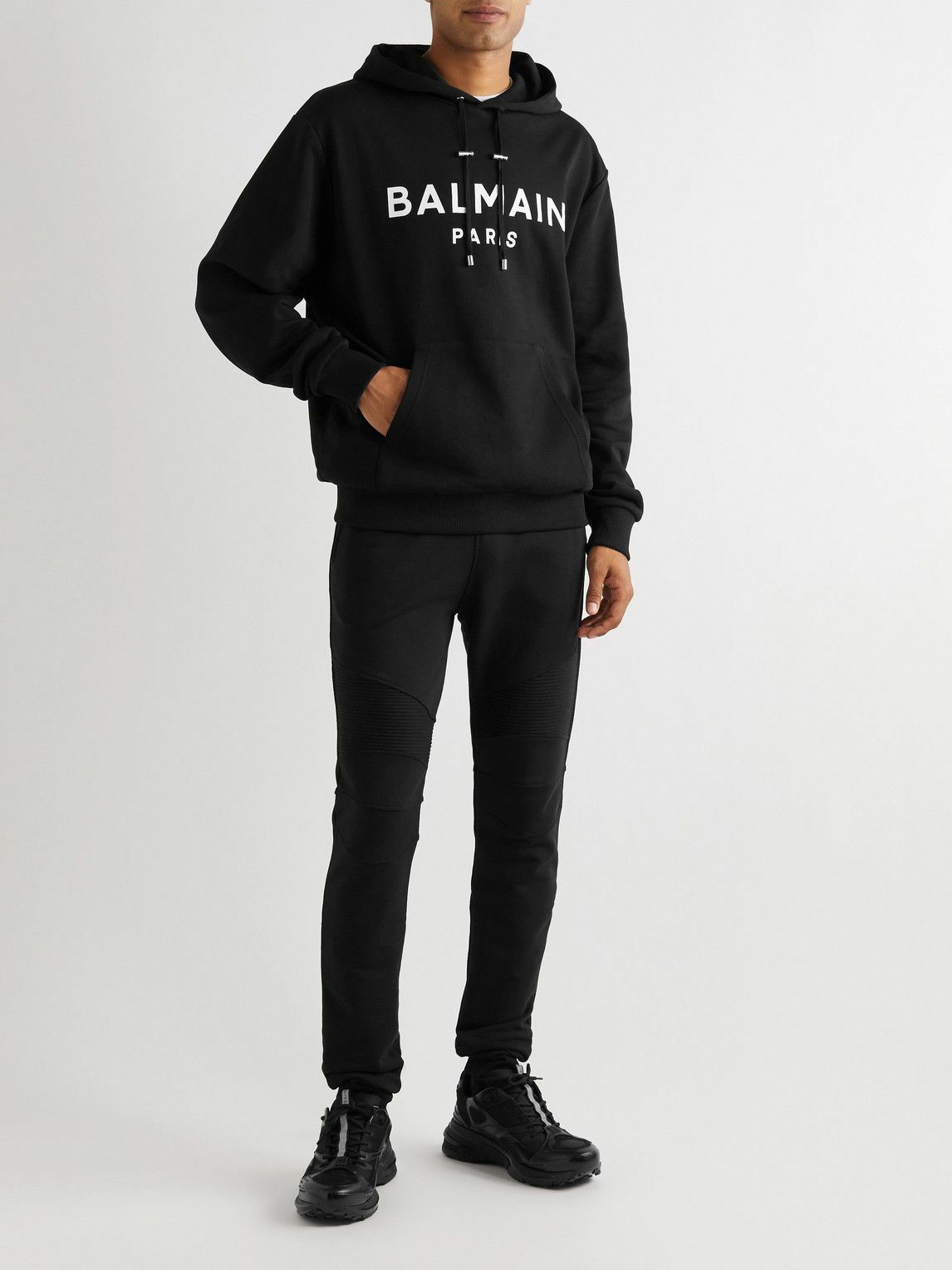 Retro monogram logo cotton hoodie - Balmain - Men