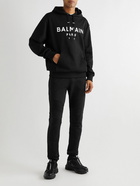 Balmain - Logo-Print Cotton-Jersey Hoodie - Black