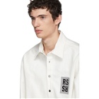 Raf Simons White Denim Logo Patch Shirt