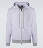 Brioni Cotton-blend zip-up hoodie
