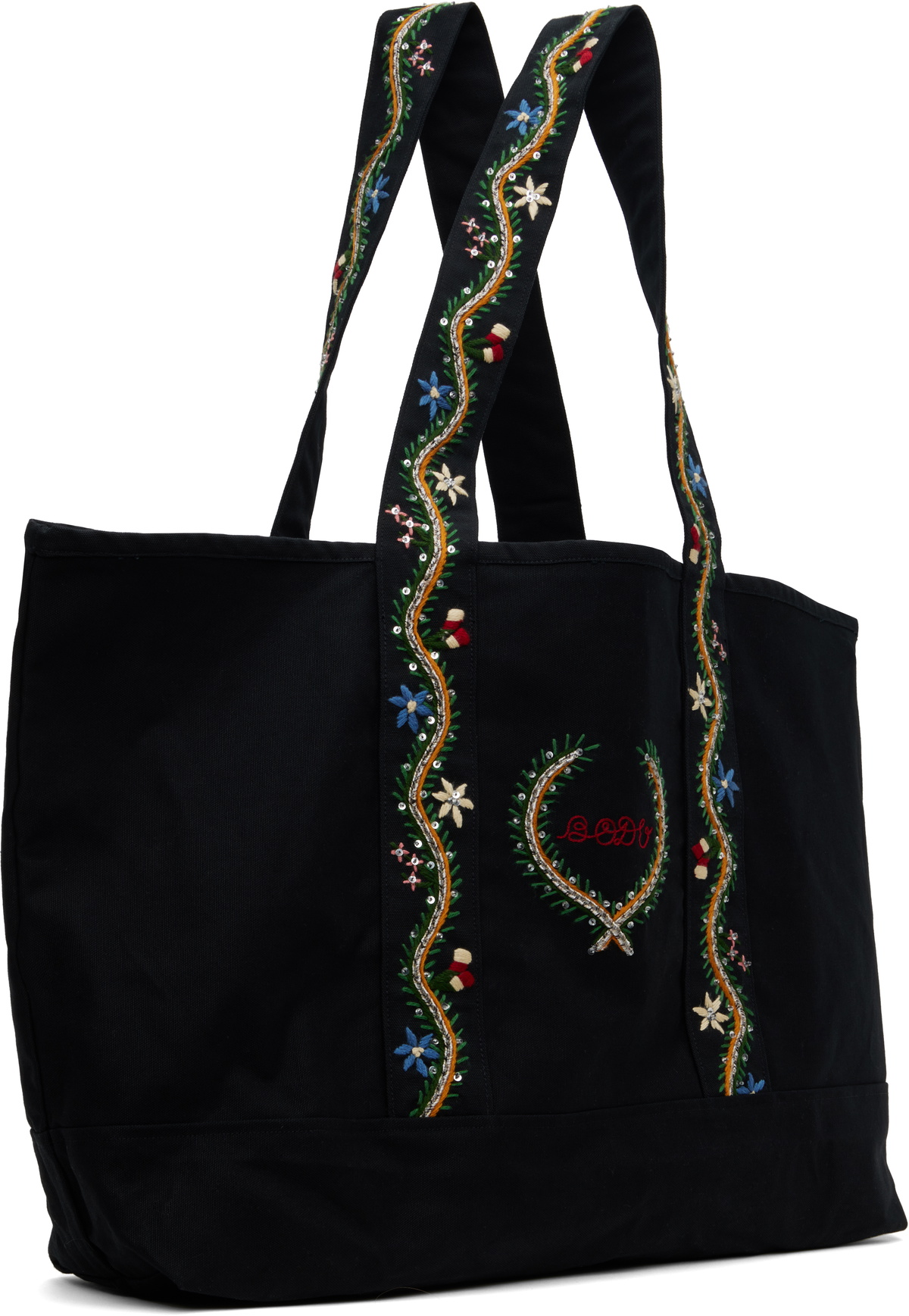 Bode Black Alpineflower Tote