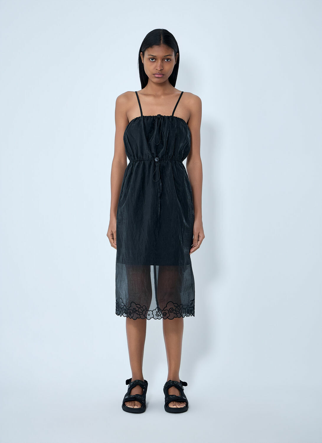Cecilie Bahnsen Sheer Overlay Midi Dress