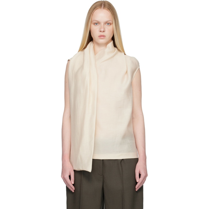 Photo: TOTEME Off-White Scarf Blouse