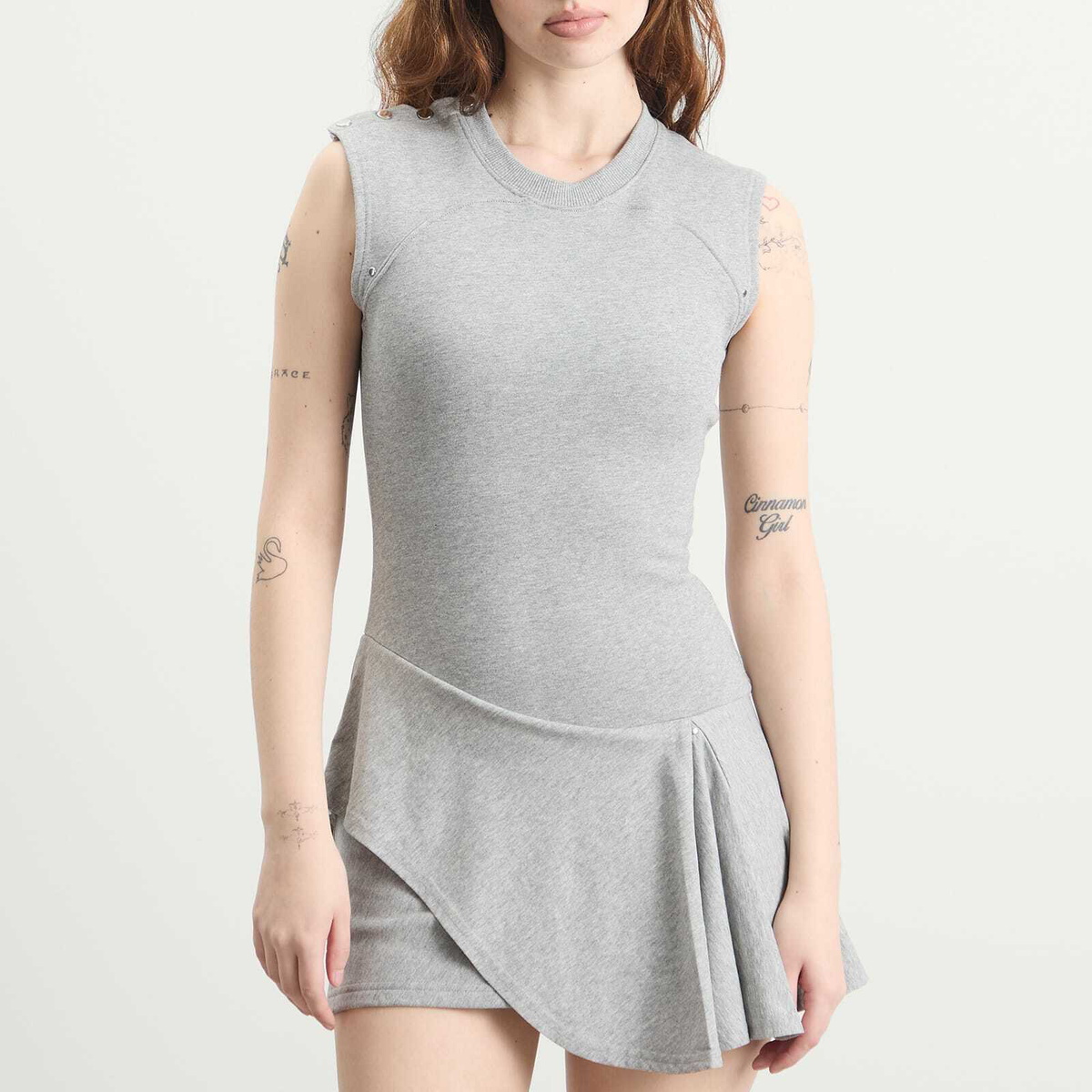 Peachy Den Women's Joni Skort Dress in Grey Marl