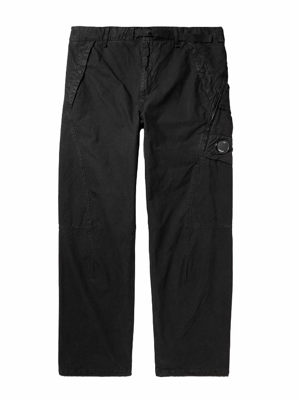 Photo: C.P. Company - Ba-Tic Straight-Leg Belted Mesh-Trimmed Cotton Cargo Trousers - Black