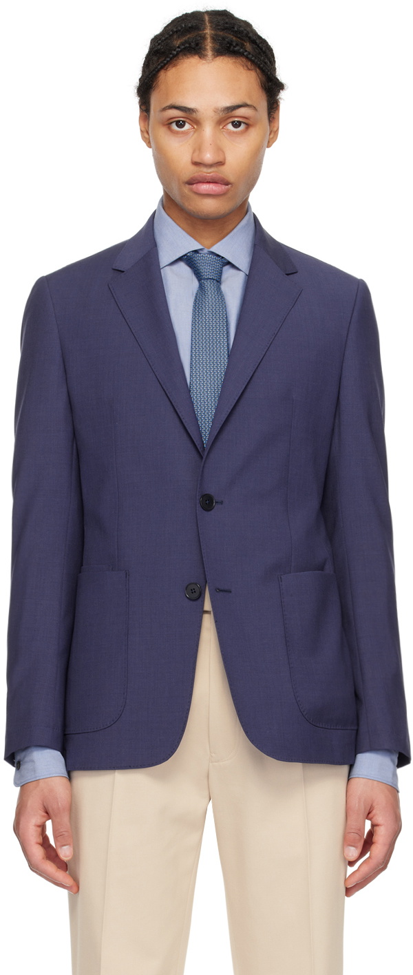 ZEGNA Navy Notched Blazer Zegna