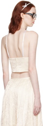 Shushu/Tong Off-White Ruffled Tank Top