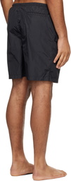 Palm Angels Black Curved Logo Swim Shorts