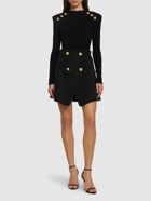 BALMAIN Wool Grain De Poudre Mini Skirt