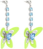 Safsafu Silver & Blue Butterfly Earrings