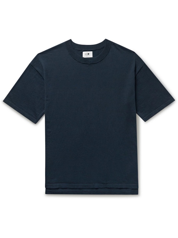 Photo: NN07 - Jack Cotton and Cashmere-Blend T-Shirt - Blue