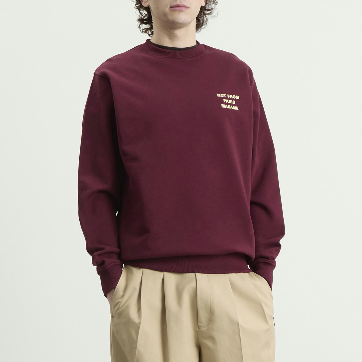 Drôle de Monsieur Men's Drole De Monsieur Slogan Sweatshirt in Wine