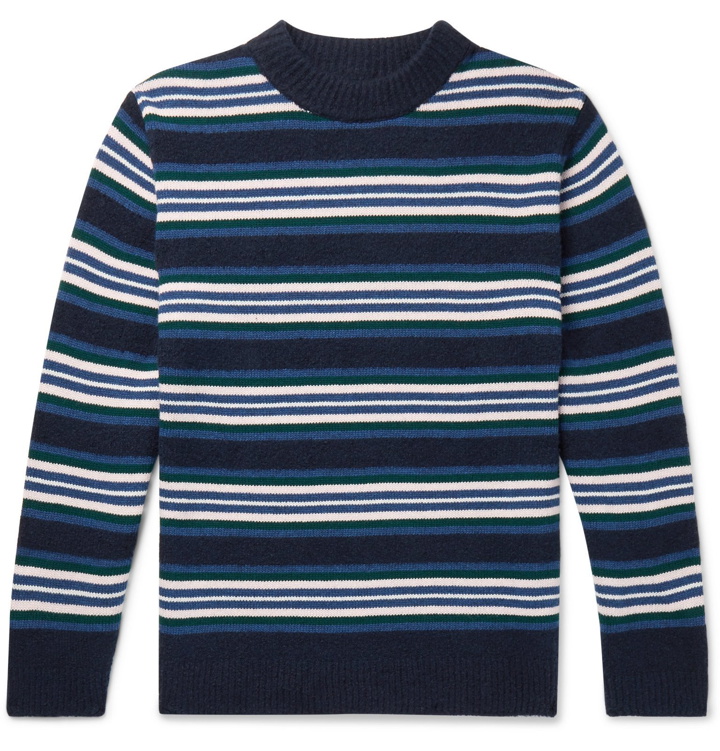 Photo: Howlin' - Extra Vagansa Striped Cotton-Blend Sweater - Blue
