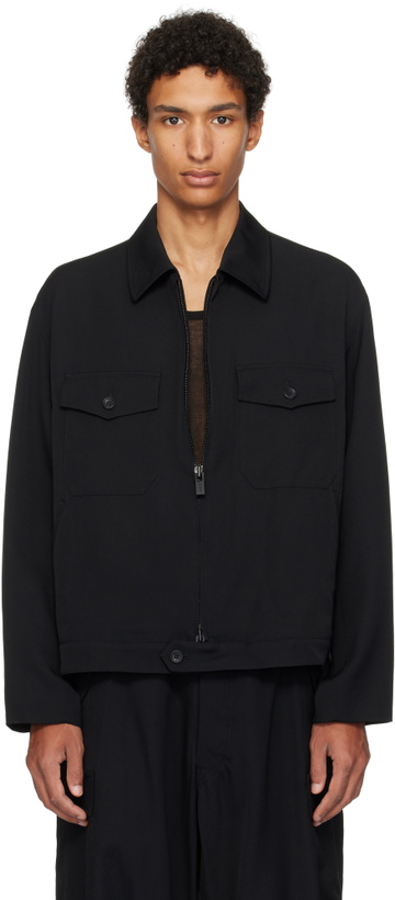 Photo: Y's For Men Black Wool Gabardine Jacket