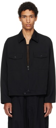Y's For Men Black Wool Gabardine Jacket