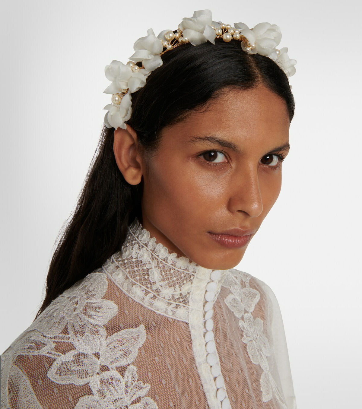 Jennifer Behr Darina floralembellished headband Jennifer Behr