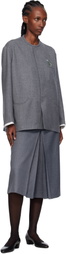 AO Yes Gray Melton Round Collar Jacket