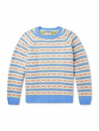 BODE - Wedgewood Intarsia-Knit Wool Sweater - Blue