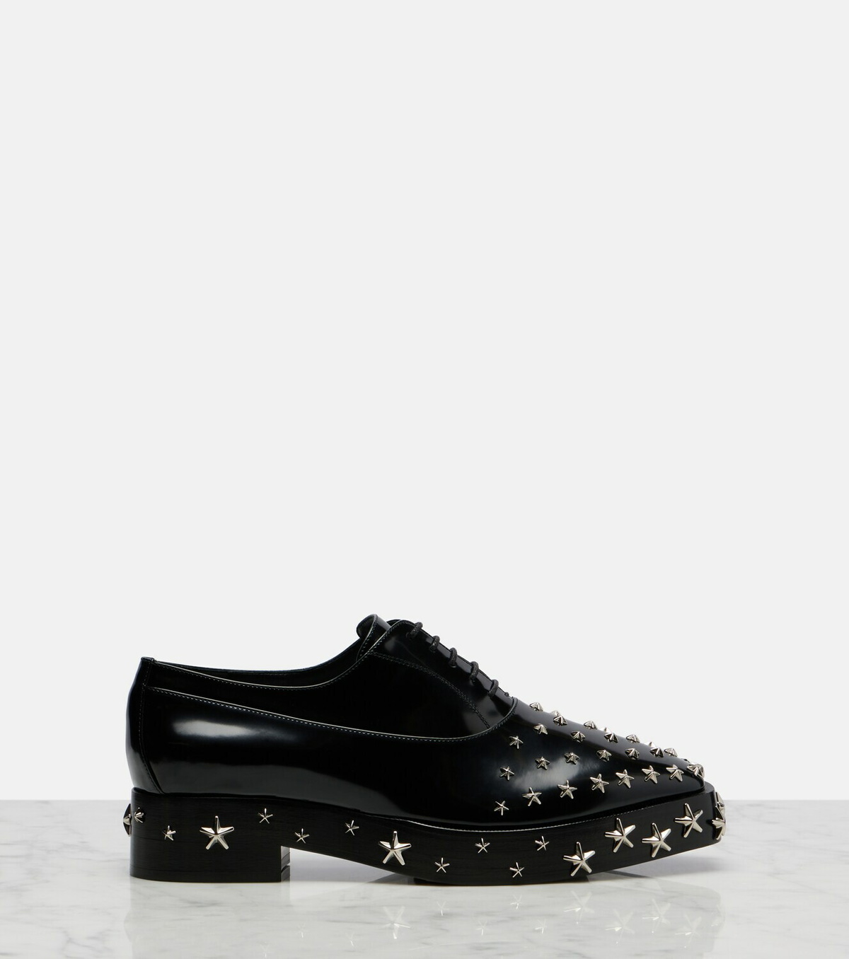 Noir Kei Ninomiya x Jimmy Choo embellished leather derby shoes