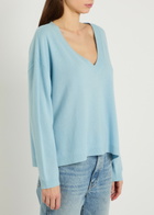 Alice + Olivia Williams V-neck Cashmere-blend Jumper Blue