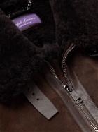 Ralph Lauren Purple label - Leather-Trimmed Shearling Jacket - Brown