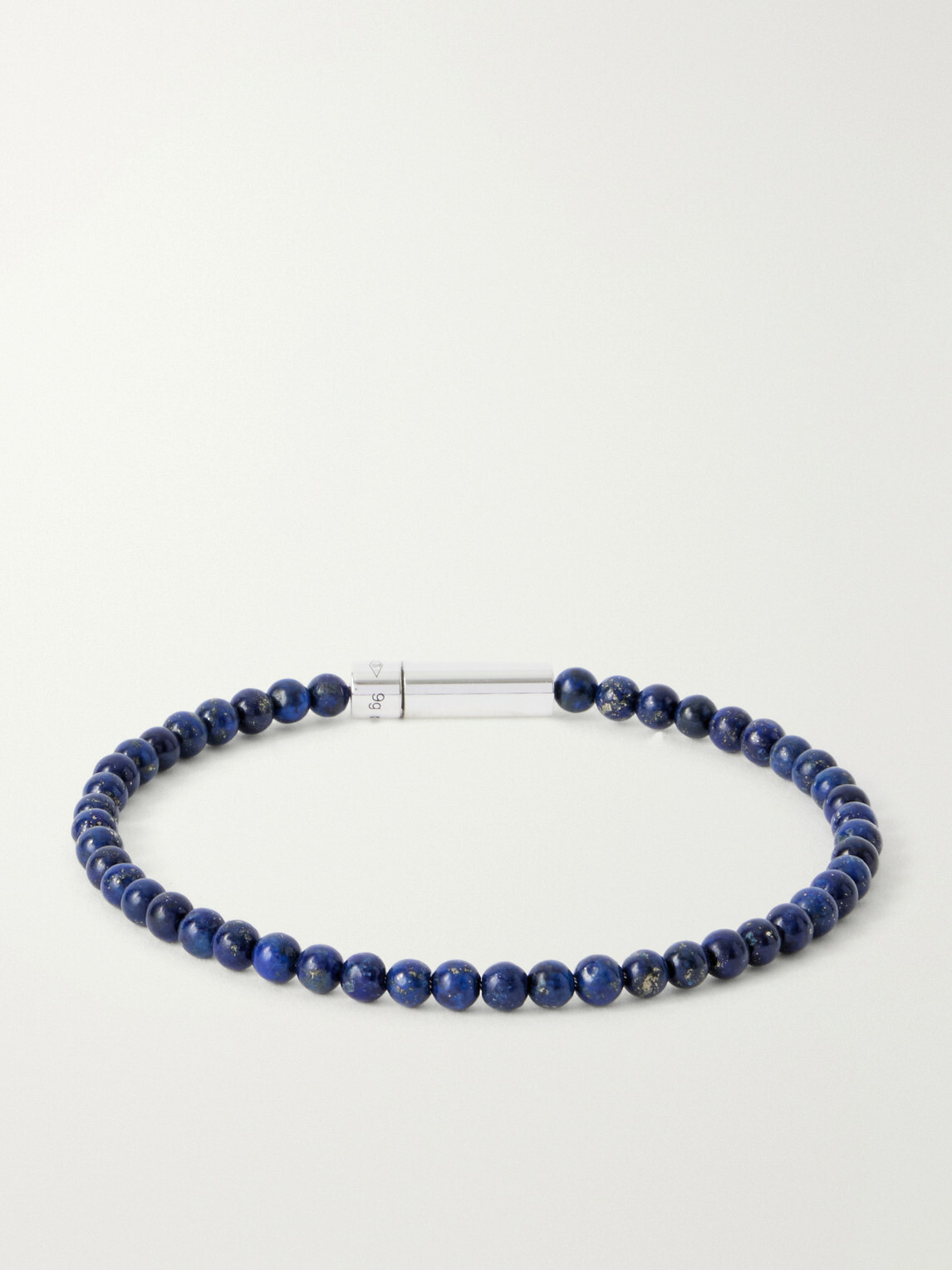 Le Gramme - 11g Sterling Silver Lapis Lazuli Beaded Bracelet - Blue