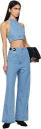 Nanushka Blue Arina Denim Top
