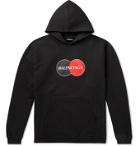 Balenciaga - Oversized Logo-Print Loopback Cotton-Jersey Hoodie - Black