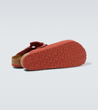 Birkenstock Boston embossed suede mules