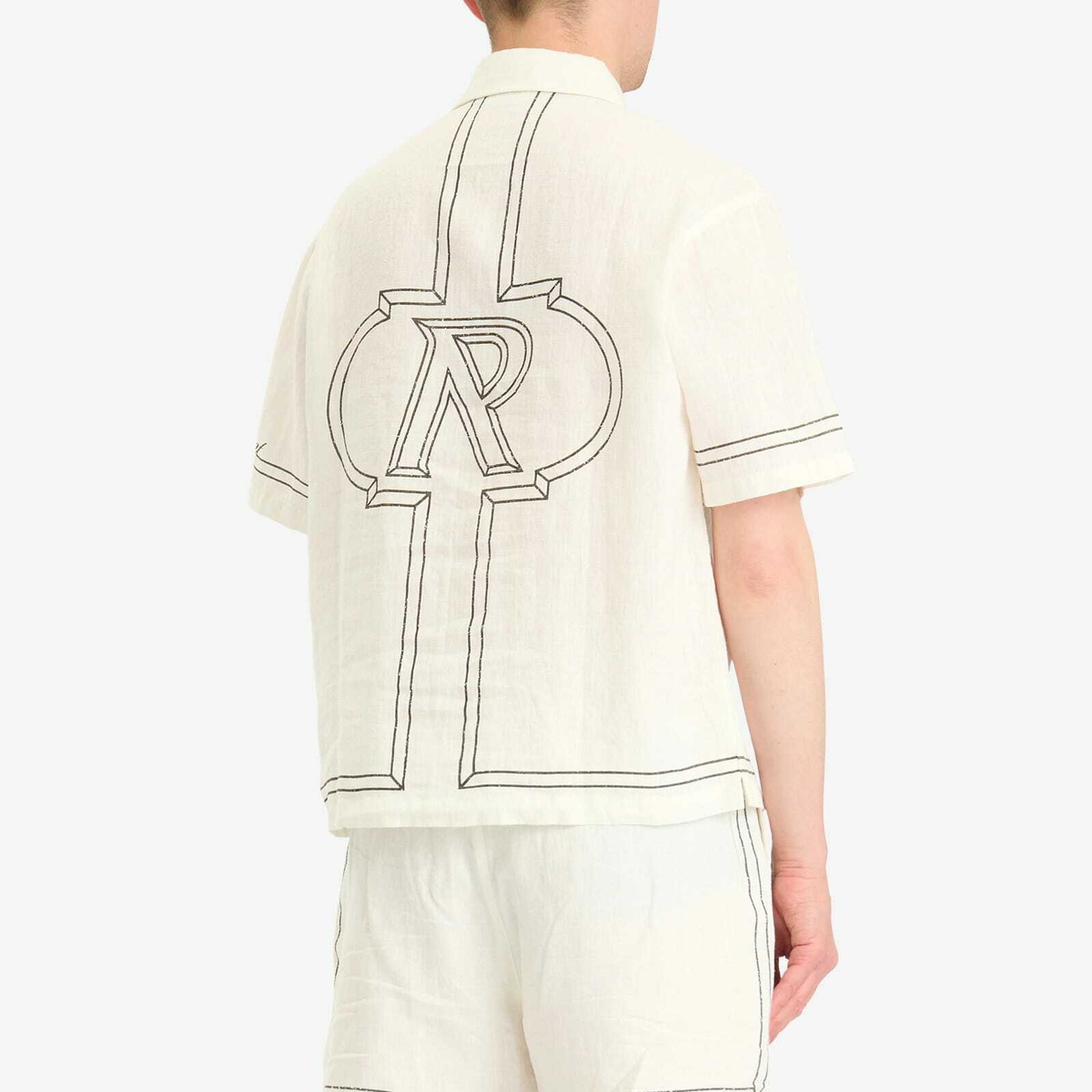 Represent Men's Border Vacation Shirt in Whisper White