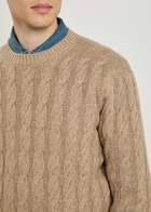 Zegna Cable-knit Linen-blend Jumper Brown