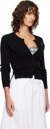 Simone Rocha Black Embellished Relaxed Cashmere Cardigan