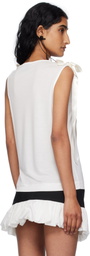 Simone Rocha Off-White Bow Ribbon Tail Tank Top