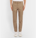 Valentino - Slim-Fit Stripe-Trimmed Cotton-Blend Trousers - Men - Beige