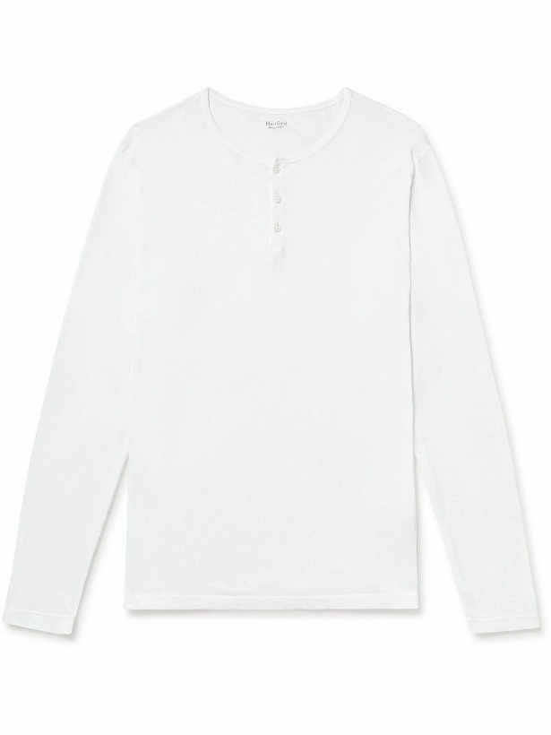 Photo: Hartford - Garment-Dyed Cotton-Jersey Henley T-Shirt - White