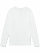 Hartford - Garment-Dyed Cotton-Jersey Henley T-Shirt - White