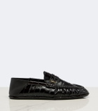 Saint Laurent Cassandre croc-effect leather loafers
