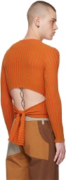 Eckhaus Latta Orange Fluted Sweater