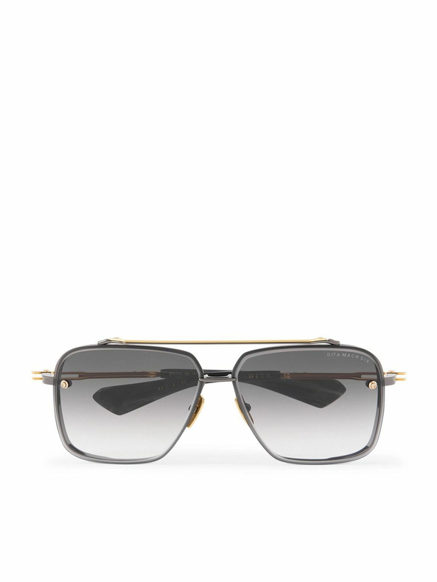 Photo: DITA - Mach-Six Aviator-Style Gold-Tone and Rhodium Sunglasses