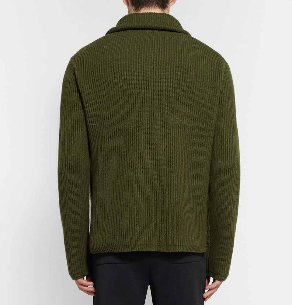 Acne Studios - Wool-Blend Half-Zip Sweater - Men - Army green Acne Studios