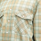 Checks Downtown Men's Flannel Overshirt in Seafoam/Rust