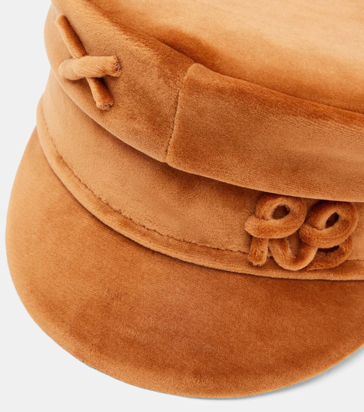 Ruslan Baginskiy Logo velvet newsboy cap