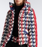 Perfect Moment Duvet houndstooth hooded down ski jacket