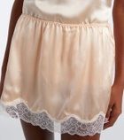 Magda Butrym Lace-trimmed silk satin miniskirt