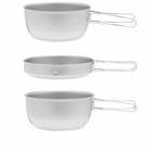 Snow Peak Titanium 3 Piece Cook Set With Case in Silver 