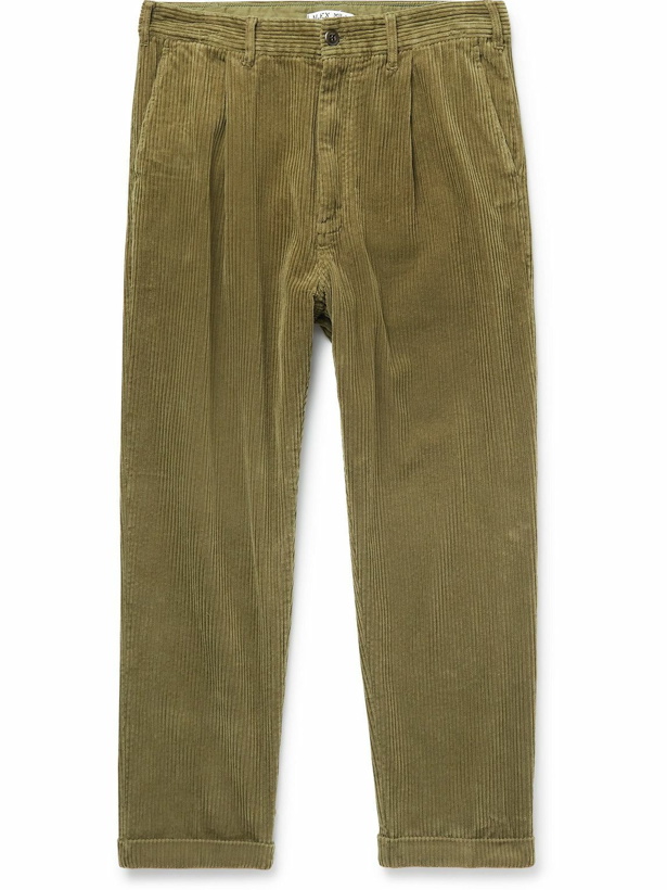 Photo: Alex Mill - Standard Straight-Leg Pleated Cotton-Corduroy Trousers - Green