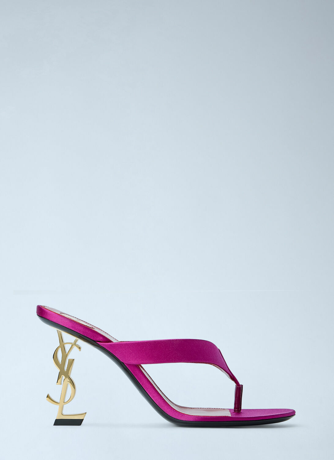 Saint Laurent Opyum Satin Thong Mule Sandals