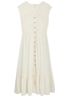Free People Desert Dazed Seersucker Midi Dress Ivory